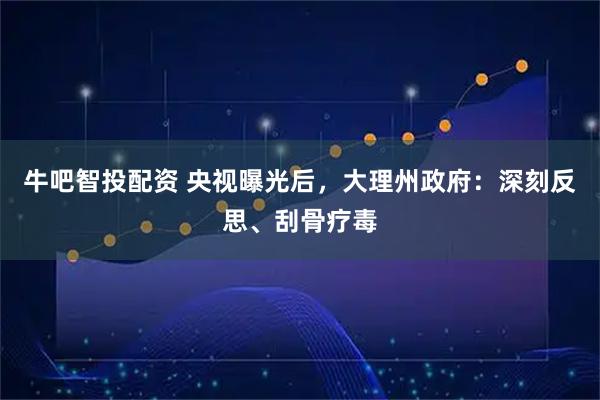 牛吧智投配资 央视曝光后，大理州政府：深刻反思、刮骨疗毒